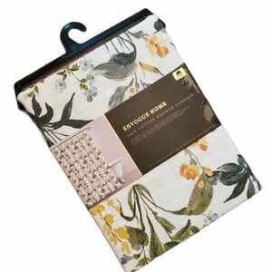 Envogue Home Floral Fabric Shower Curtain 72 x 72 Brand New
